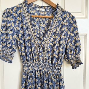 Max studio maxi dress, blue floral size medium